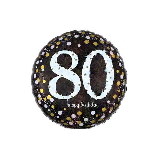 18" Sparkling 80 Birthday Foil Balloon